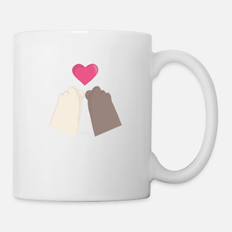 Coeurs de doigts Lean & Loo - Mug blanc - blanc