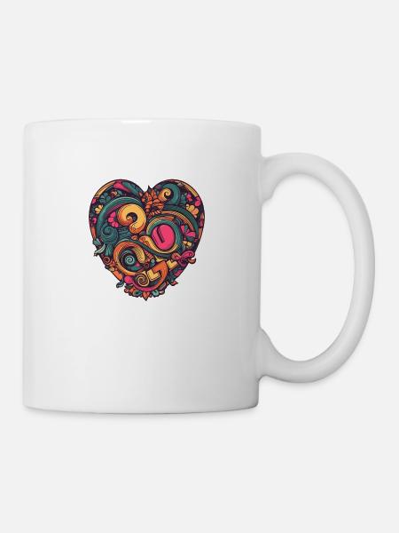 Herz Liebe - Tasse - Weiß