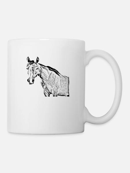 cheval - Mug blanc - blanc