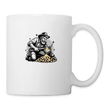 Goldsucher in Schwarz Weiß - Tasse - Weiß - Rechts