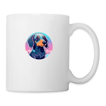 Dackel Hund Illustration - Tasse - Weiß - Rechts