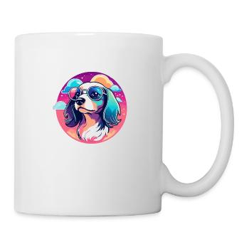 Dackel Hund Illustration - Tasse - Weiß - Rechts