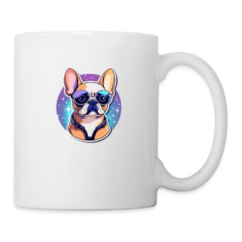 Französische Bulldogge Hund Illustration - Tasse - Weiß - Rechts