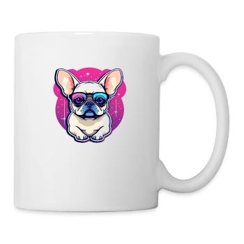 Französische Bulldogge Hund Illustration - Tasse - Weiß - Rechts