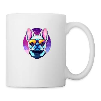 Französische Bulldogge Hund Illustration - Tasse - Weiß - Rechts