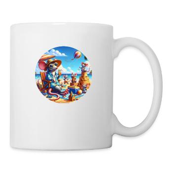 Ratten am Strand - Tasse - Weiß - Rechts
