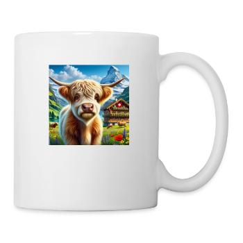 Vache Highland aux cornes majestueuses - Mug blanc - blanc - Droite