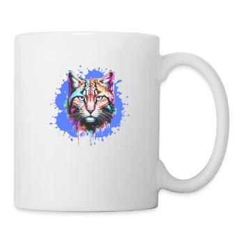 Wildcat, Lynx, Coloré, Peinture, Graffiti - Mug blanc - blanc - Droite