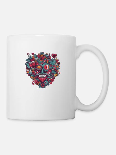 Herz Liebe - Tasse - Weiß