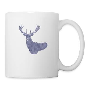 "Hirsch", Boho Line Art Design, Serie „Woods“ - Tasse - Weiß - Rechts