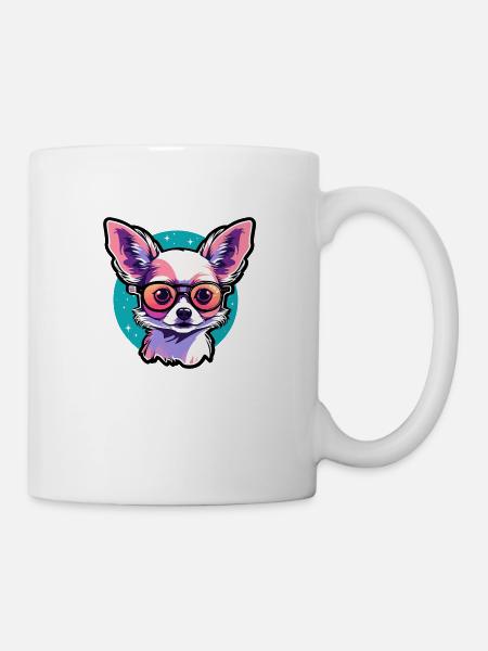 Chihuahua Hund Zeichnung - Tasse - Weiß