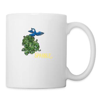Paon coloré éclat drôle cadeau oiseau dire - Mug blanc - blanc - Droite