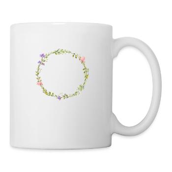 Couronne de fleurs de champ Boho personnalisable - Mug blanc - blanc - Droite