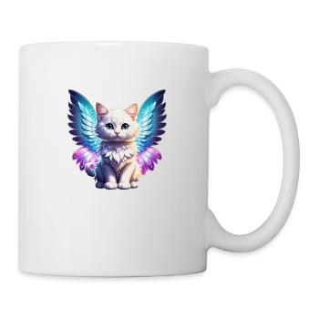 chat avec des ailes - Mug blanc - blanc - Droite