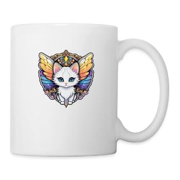 chat avec des ailes - Mug blanc - blanc - Droite