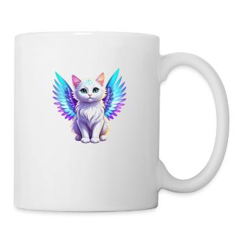 chat avec des ailes - Mug blanc - blanc - Droite