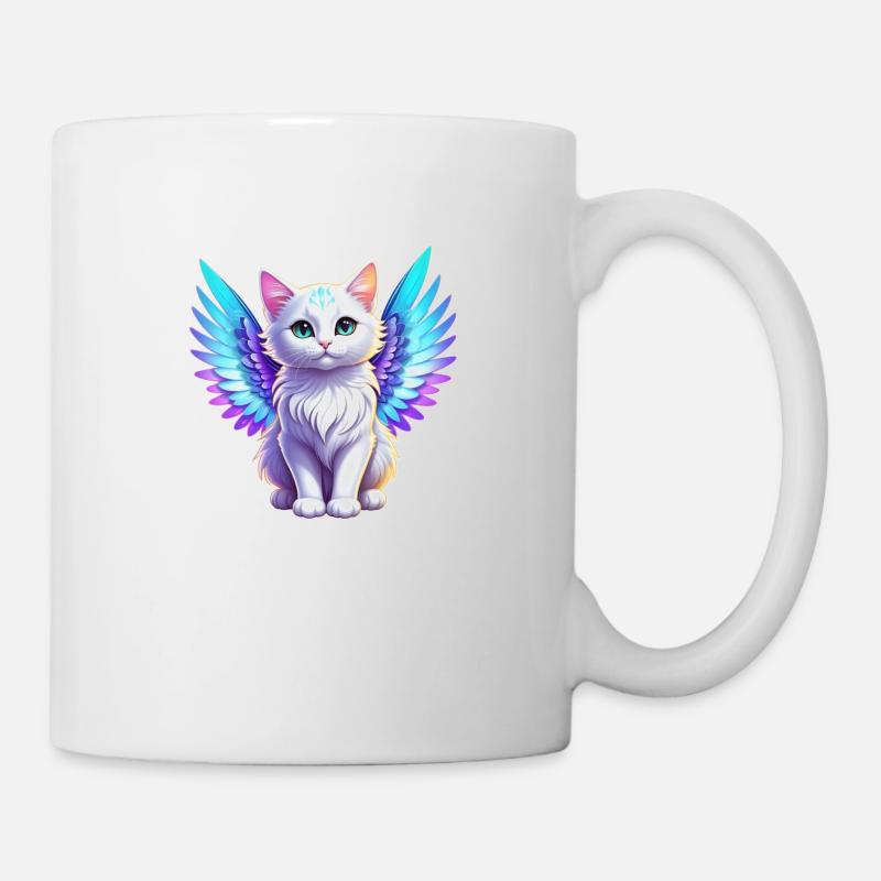 chat avec des ailes - Mug blanc - blanc