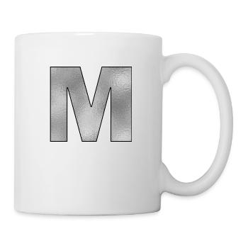 Buchstabe M Silber - Tasse - Weiß - Rechts