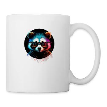 Hipster raccoon - Mug - white - Right