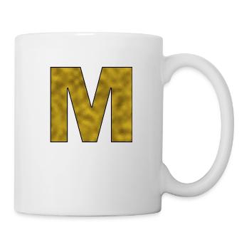 Buchstabe M Gold - Tasse - Weiß - Rechts
