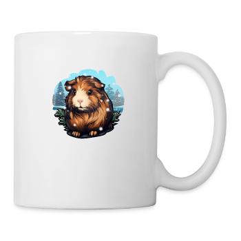 Winterliches Meerschwein - Tasse - Weiß - Rechts
