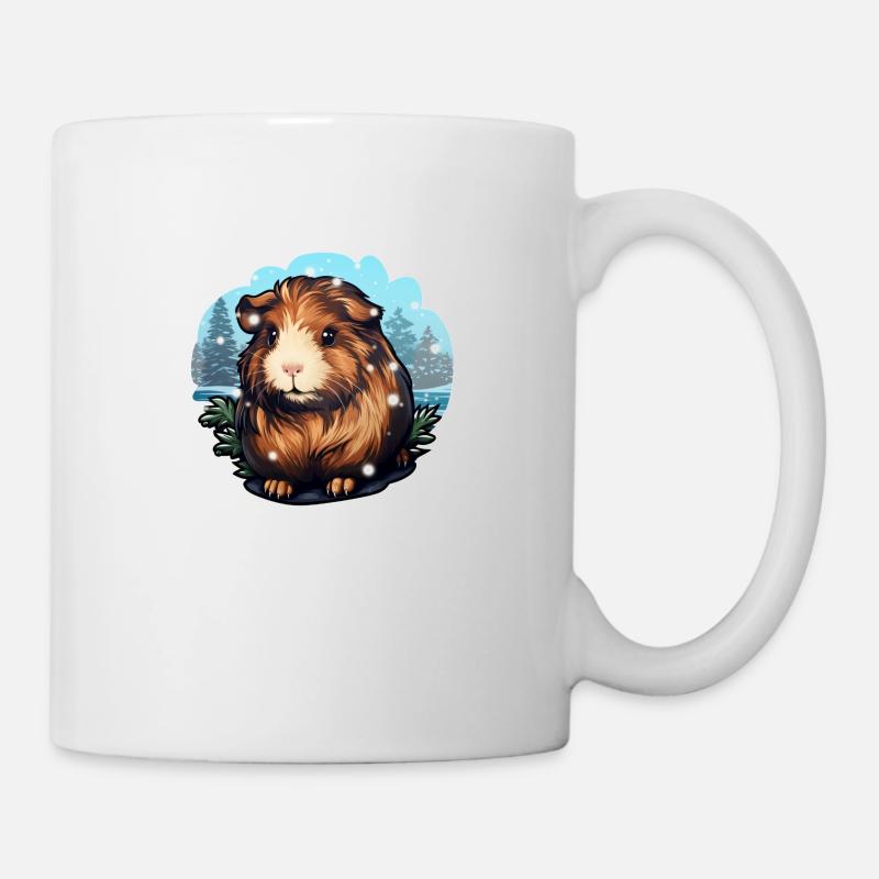 Winterliches Meerschwein - Tasse - Weiß