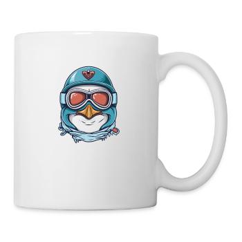 Pinguin Wintersport - Tasse - Weiß - Rechts