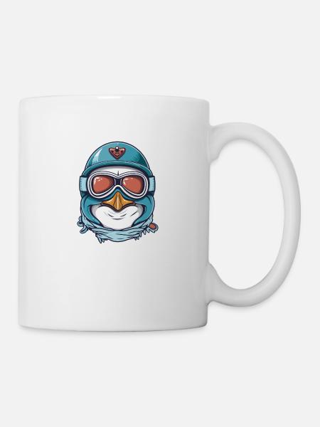 Pinguin Wintersport - Tasse - Weiß