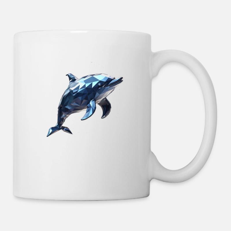 Geometric Style Dolphin - Tasse - Weiß