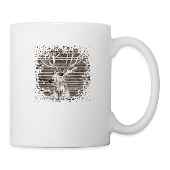 Hirsch - Tasse - Weiß - Rechts