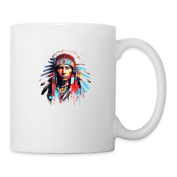 Inspiration für indianische tapfere Krieger der amerikanischen Ureinwohner - Tasse - Weiß - Rechts