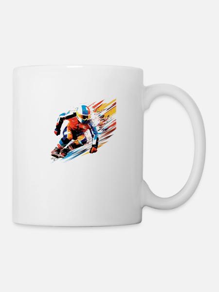 Snowboard Sport Jeu Champion Compétition Résumé - Mug blanc - blanc