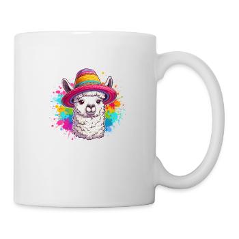 Colorful Cartoon Llama: - Mug - white - Right