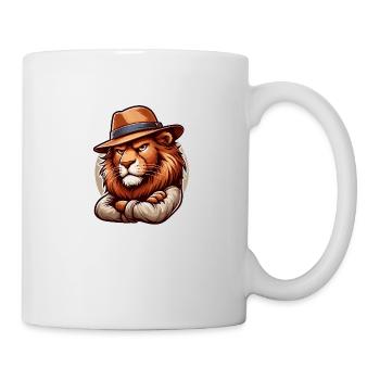 Dessin animé de lion - Mug blanc - blanc - Droite