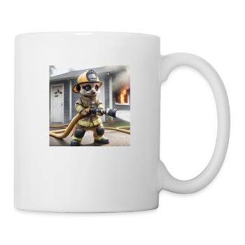 Erdmännchen als Firefighter - No. 2 - Tasse - Weiß - Rechts