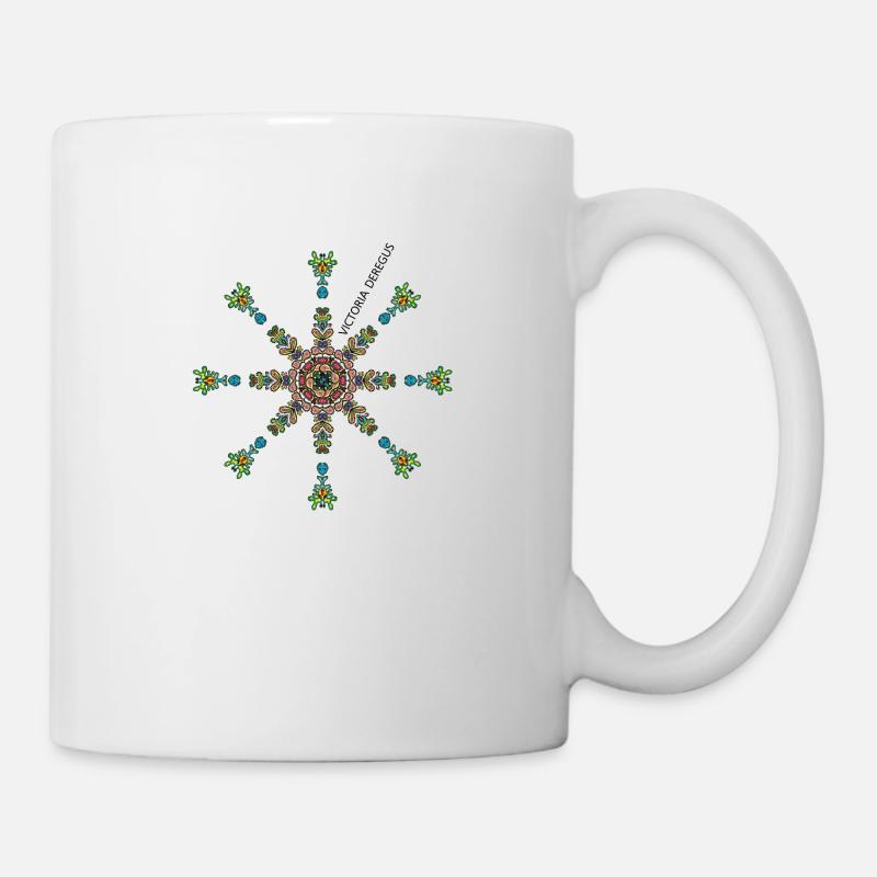 Flocon de neige de Noël par Victoria Deregus 06 - Mug blanc - blanc