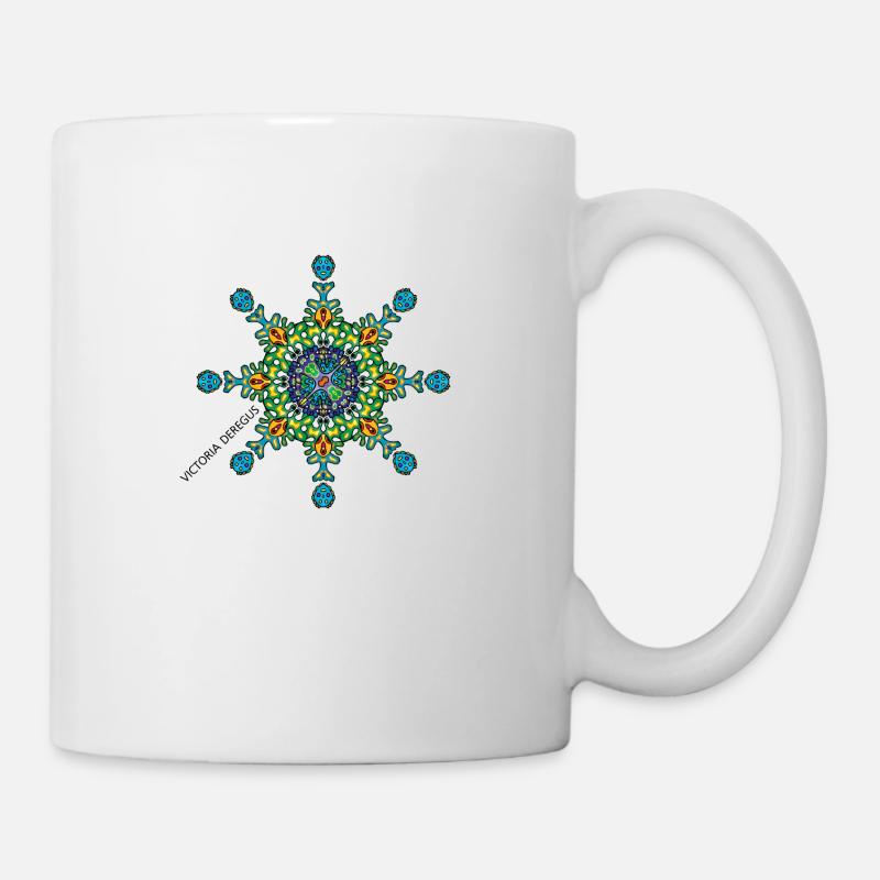 Flocon de neige de Noël par Victoria Deregus 05 - Mug blanc - blanc