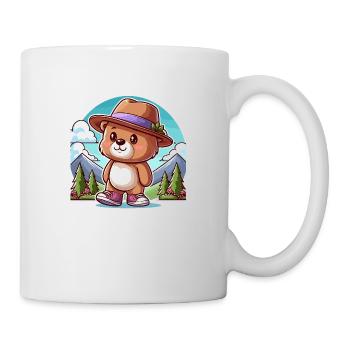 Cute bear with hat - Mug - white - Right