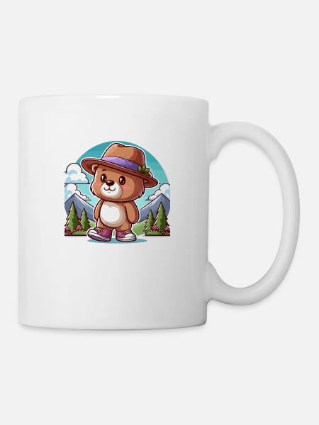 Süßer Bär mit Hut - Tasse - Weiß