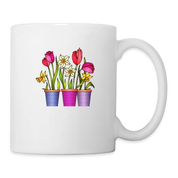 Blumen - Tasse - Weiß - Rechts