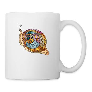 Schnecke - Tasse - Weiß - Rechts