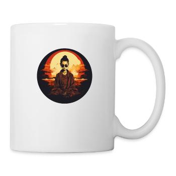 Cooler weiblicher buddhistischer Mönch - Tasse - Weiß - Rechts
