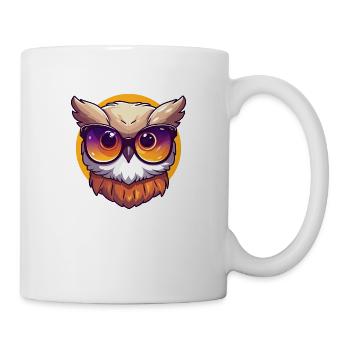 Little cute owl wearing sunglasses. - Mug - white - Right