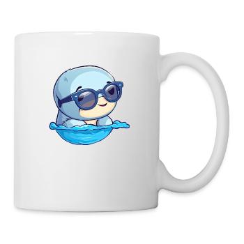Little cute dolphin wearing sunglasses. - Mug - white - Right