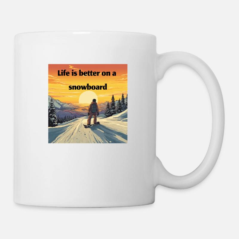 Snowboard Loving Retro Sunset Style - Mug - white
