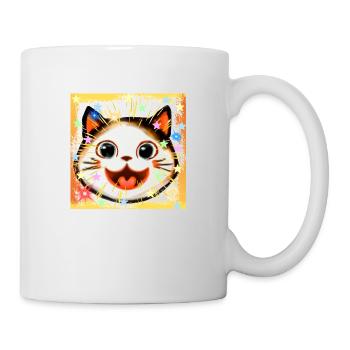 Cute funny kitten face in anime, kawaii style - Mug - white - Right