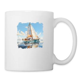 A sailing yacht is a pleasure boat - Mug - white - Right