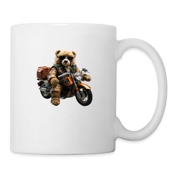 Ours en peluche cool moto équitation - Mug blanc - blanc - Droite