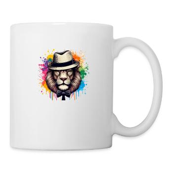 Löwe mit Fliege - Tasse - Weiß - Rechts
