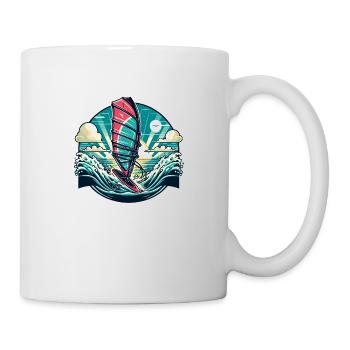 Aventure en voilier : scène aquatique pittoresque - Mug blanc - blanc - Droite